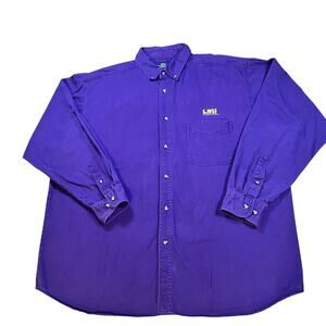 Vintage Purple Blue Generation LSU Long Sleeve Button Up Shirt Men's 2XL